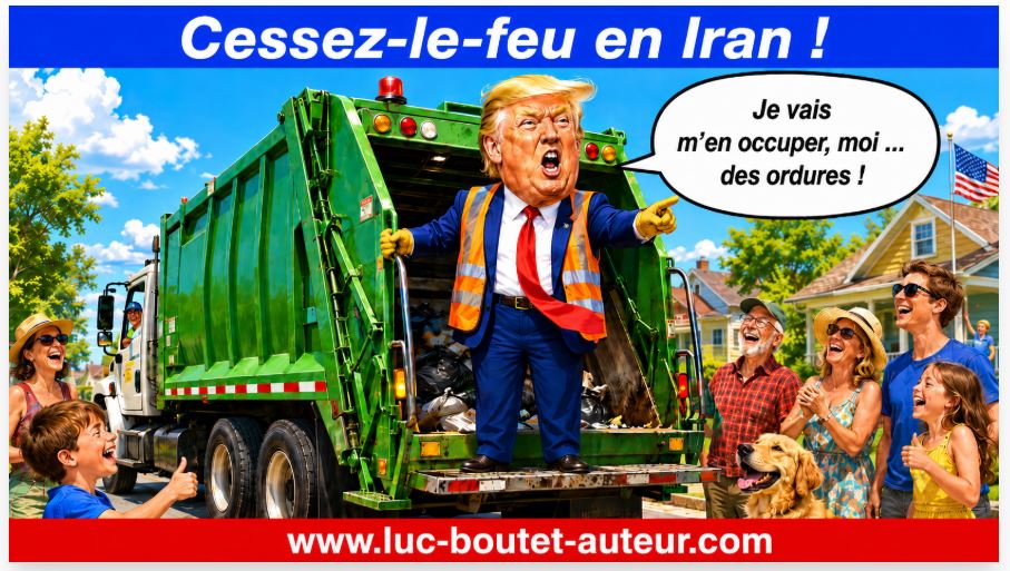Sur le blog de Luc Boutet : publication d’une nouvelle image sur : Donald Trump qui a traité d’ordures les dirigeants d’ordures. A voir sur le blog : : www.luc-boutet-auteur.com