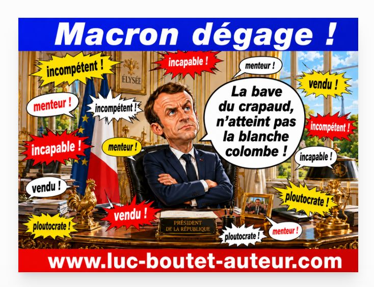 Sur le blog de Luc Boutet : publication d’une image sur
Emmanuel Macron qui prends la parole pour un oui et un nom
A voir sur le blog : : www.luc-boutet-auteur.com