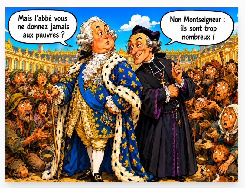 Louis XV Abbé Dubois générosité du Roi Pauvres Gueux Mendiants
