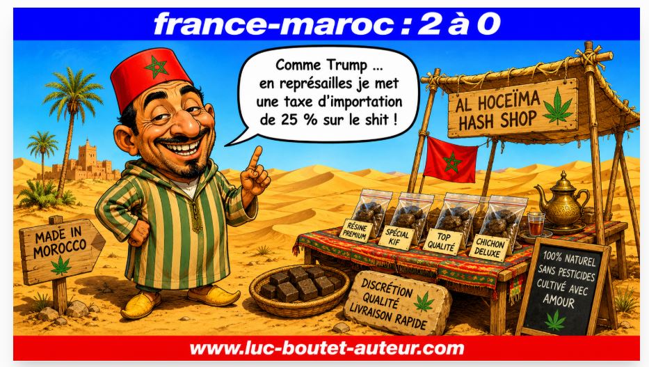 Sur le blog de Luc Boutet : publication d’une nouvelle image sur : le match de foot France-Maroc. A voir sur le blog : : www.luc-boutet-auteur.com