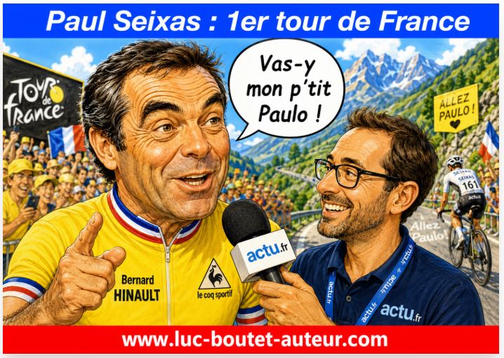 Sur le blog de Luc Boutet : publication de deuxnouvelles image sur : Paul Seixas, Tour de France, Fléche Wallonne, Tour du Pays basque/Itzulia, la Faun-Ardèche, Liège-Bastogne-Liège, Strade Bianche, Tour de l’Algarve, Bernard Hinault, Eddy Merkx, Jacques Anquetil, victoires, 19 ans, prodige, Decathlon CMA-CGM, Barcelone, Segra Familia, cyclisme, vainqueur,