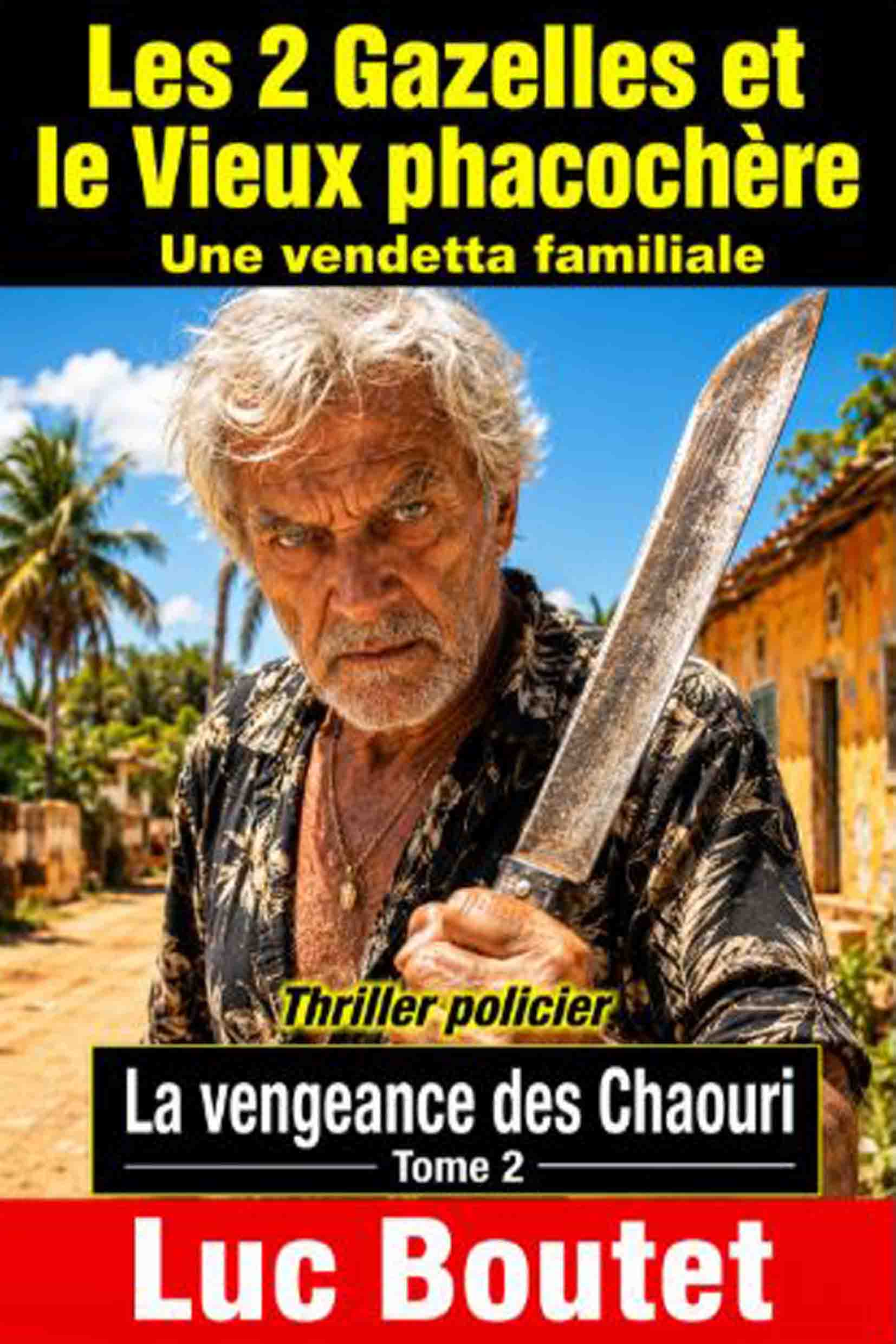 Sur le blog de Luc Boutet : publication d’une image sur : : ses 2 romans Les 2 Gazelles et le Vieux phacochère, des thrillers policiers, sur la vendetta familiale qui va de Madeleine la Tondue à la Vengeance des Chaouri : www.luc-boutet-auteur.com